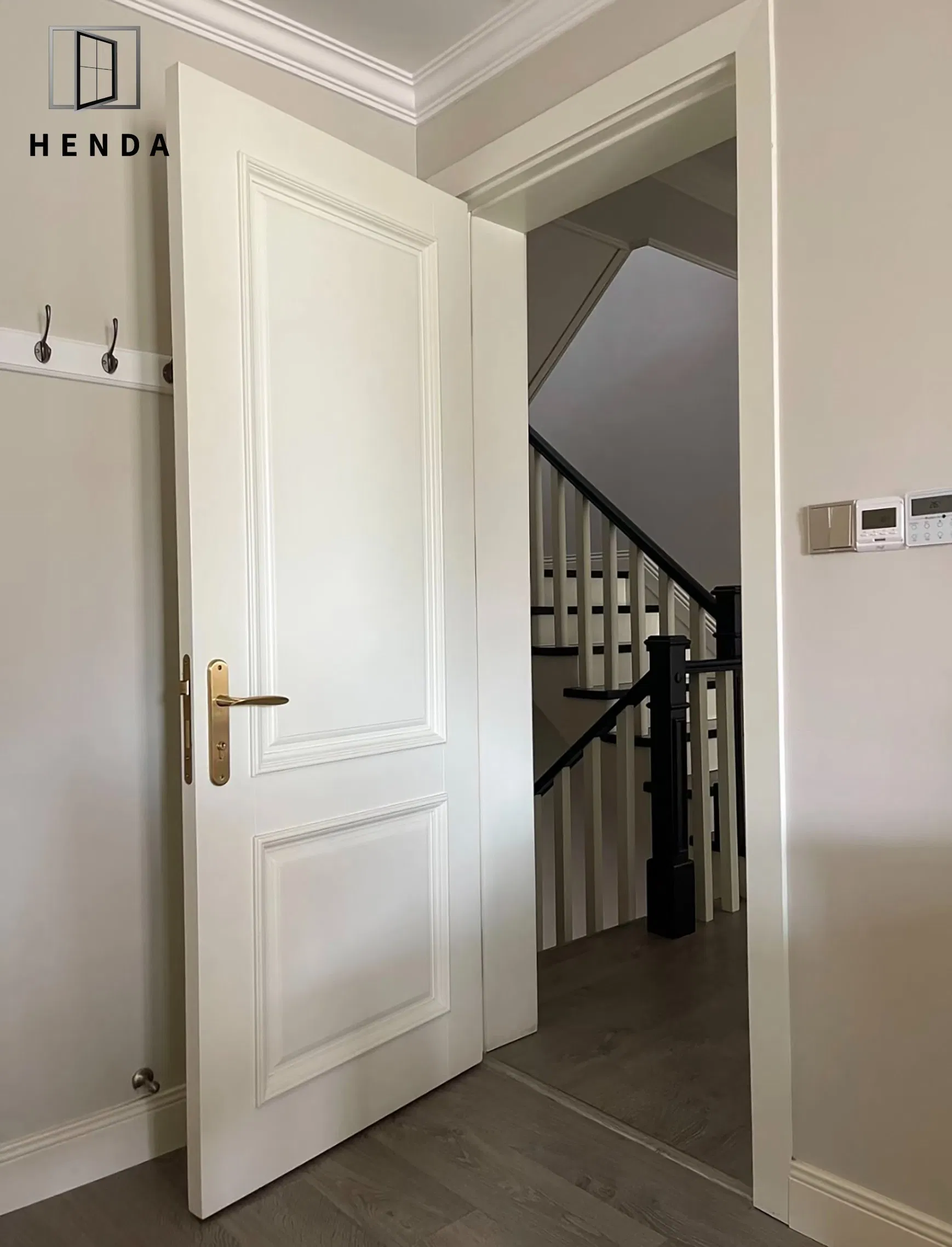 2025 White Shaker Prehung Waterproof Factory Direct Exterior/Interior Safety Security Fire-Rated Solid Wood MDF Composite Wooden Interior Door