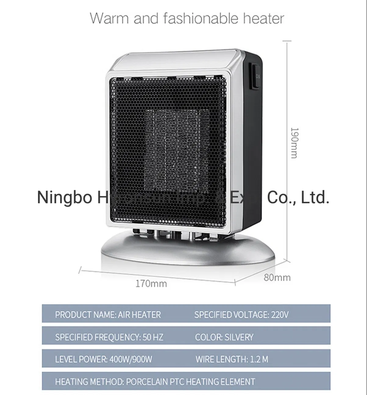 Electric Room Heater 900W PTC Heater Electric Ceramic Space Heater
