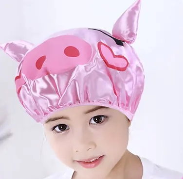 Cute Kids Shower Cap Funny Cartoon Shower Bath Hair Waterproof Caps