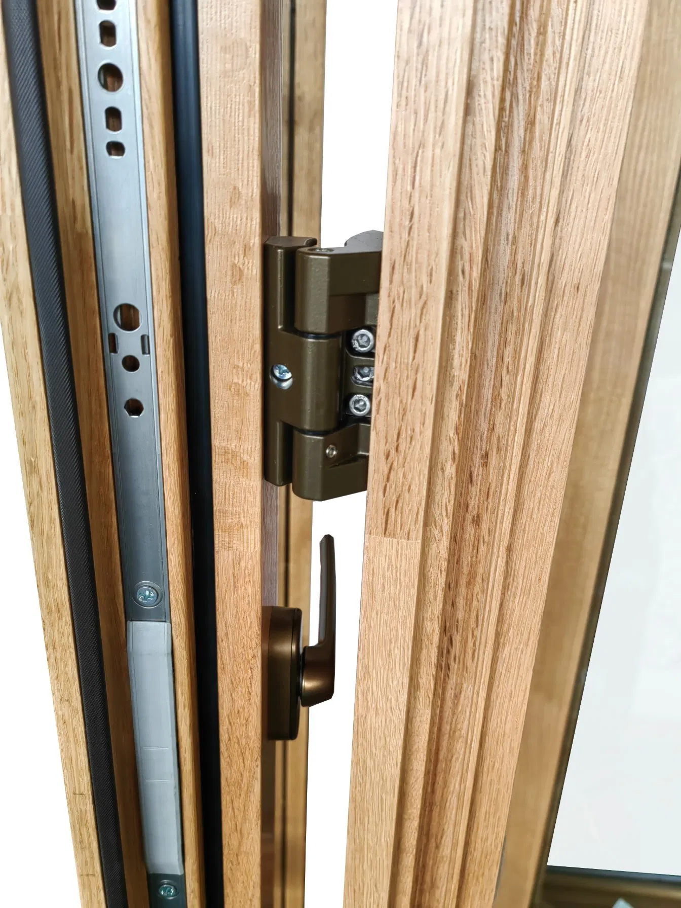 Penjoy Energy Efficient Tempered Glass Custom Solid Wood Bi-Folding Door