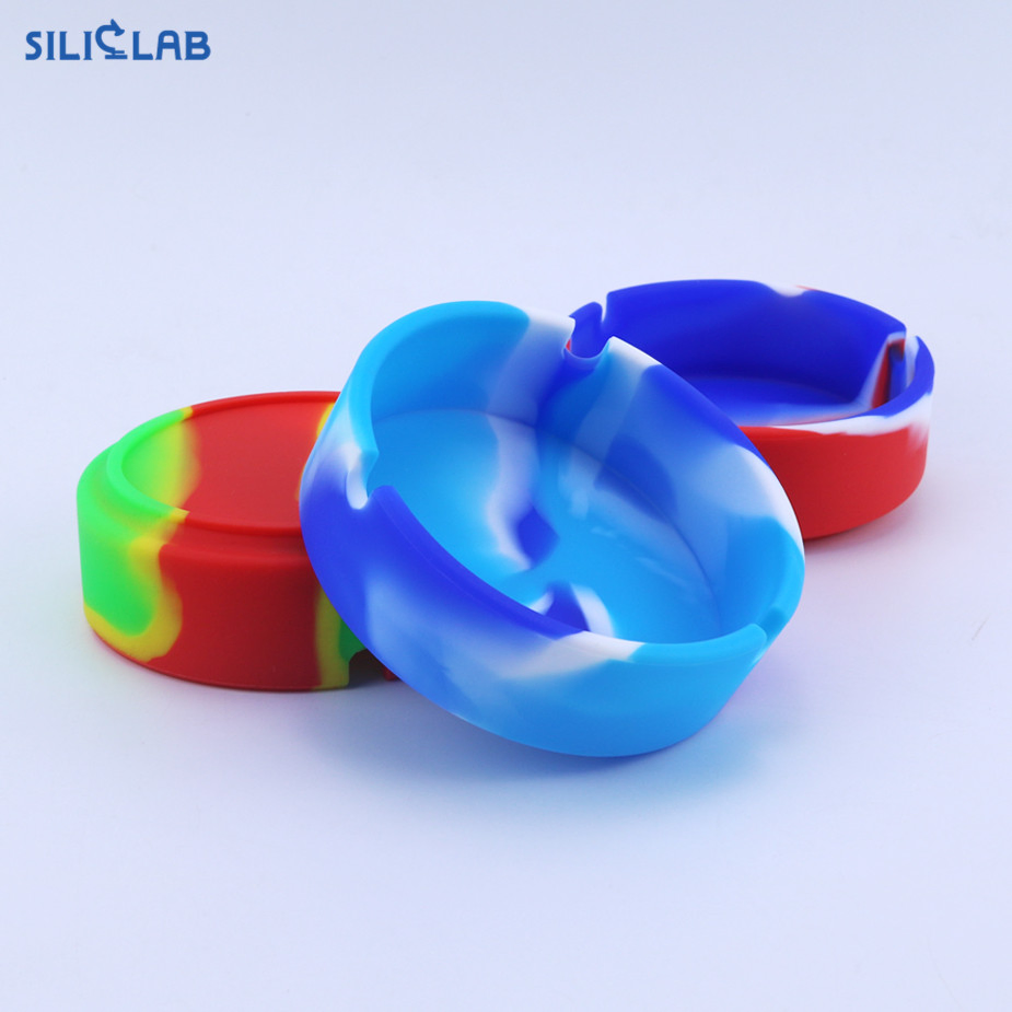 Siliclab Brand Ashtray Custom Logo Round Silicone Ashtray Smoking Tobacco Cigarette Accessories
