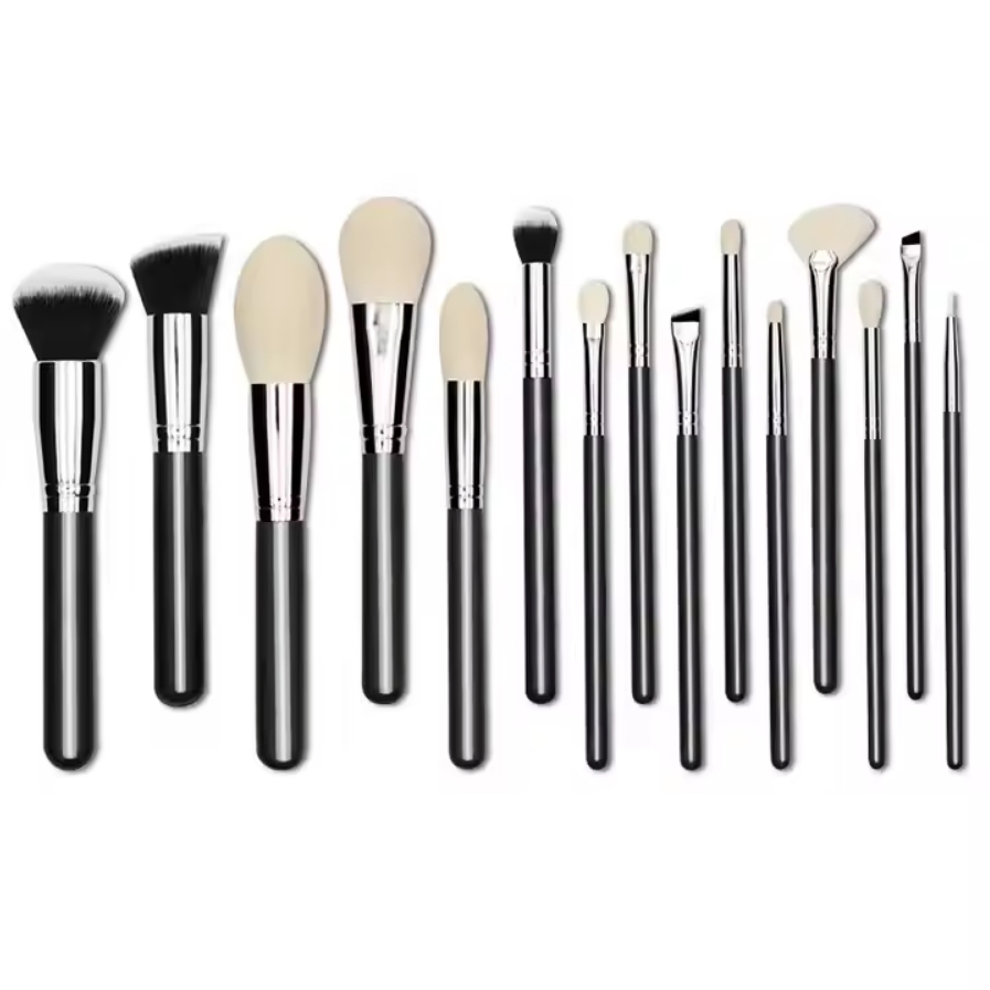 15 PCS Luxury Private Label Professional Goat Hair Cosmetic Makeup Brush Set