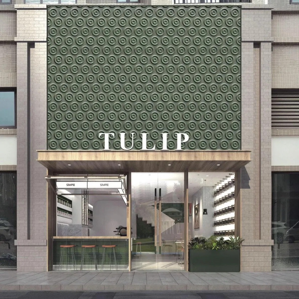 3D Design Concrete Brick for Hotel Hall Mall Indoor Outdoor Wall Cladding Eco-Friendly Ripple 300*260*18mm