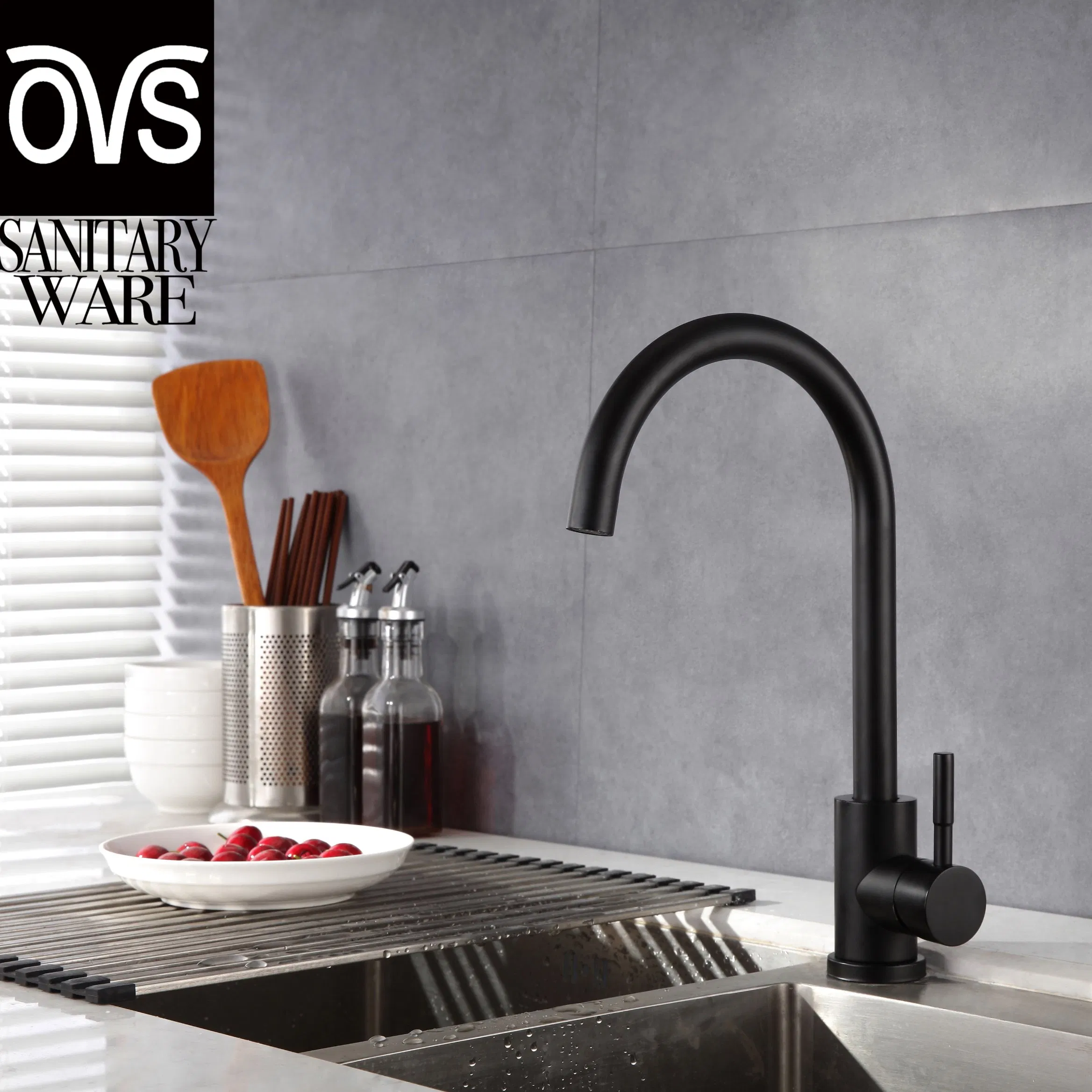 High Quality Good Price Black Colour Brass Kitchen Faucet