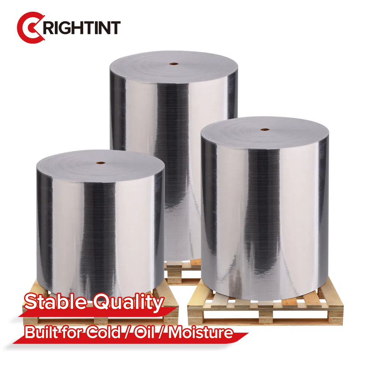 Brushed Silver PET Flexo Jumbo Roll Label Material for Industrial Labels