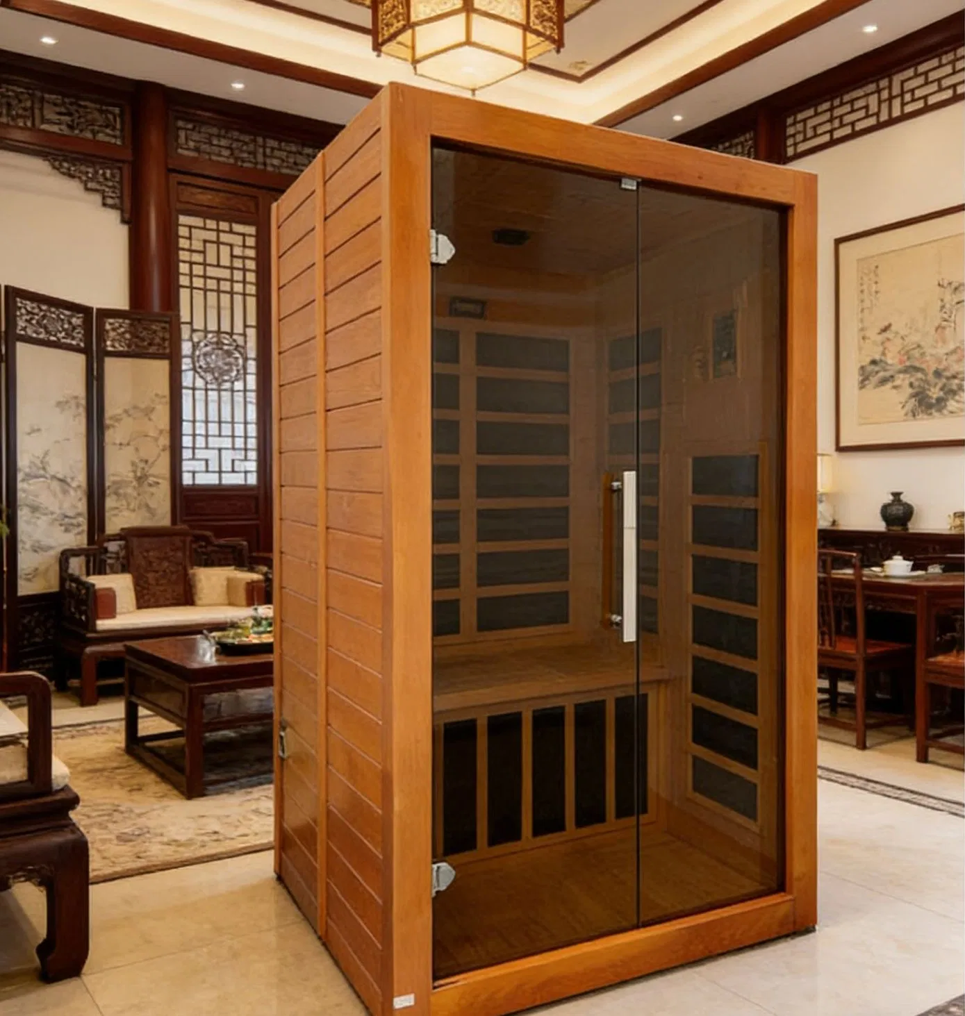 Инфракрасная сауна для двоих EV-004p из канадской тсуги