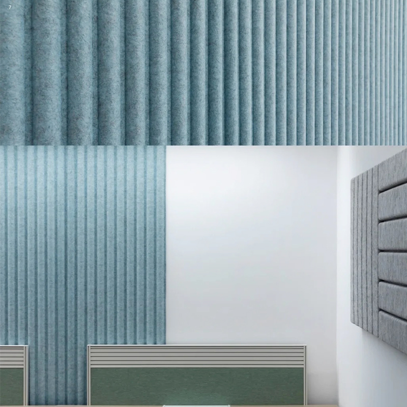 Ribbed Polyester Fiber Acoustic Wall Panels Office Interior Decor