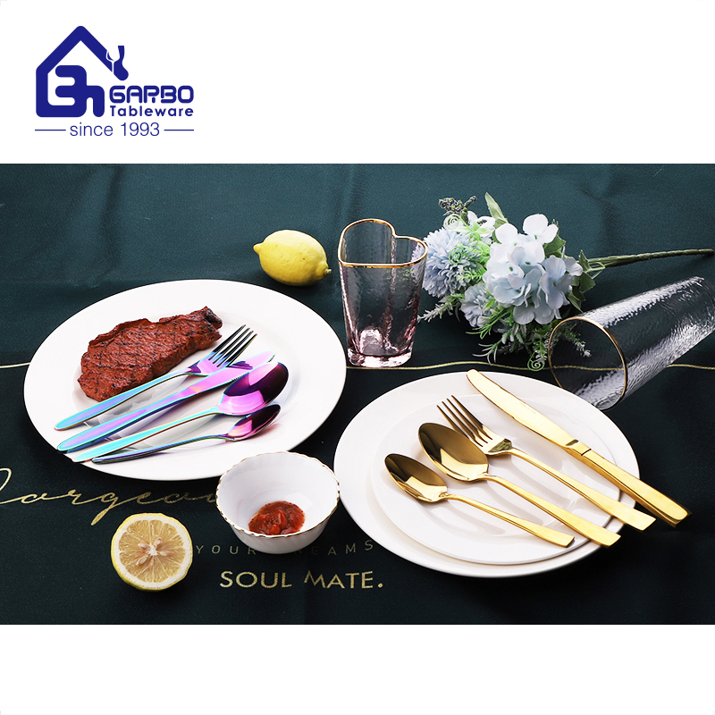 High-Quality PVD Material Rainbow Colored Stainless Steel Flatware Set Tableware Dinnerware Stainless Steel Fork Knife Spoon