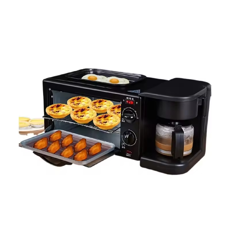 Coffee Maker Toaster Oven Food Machine 3 In1 Breakfast Maker Machine