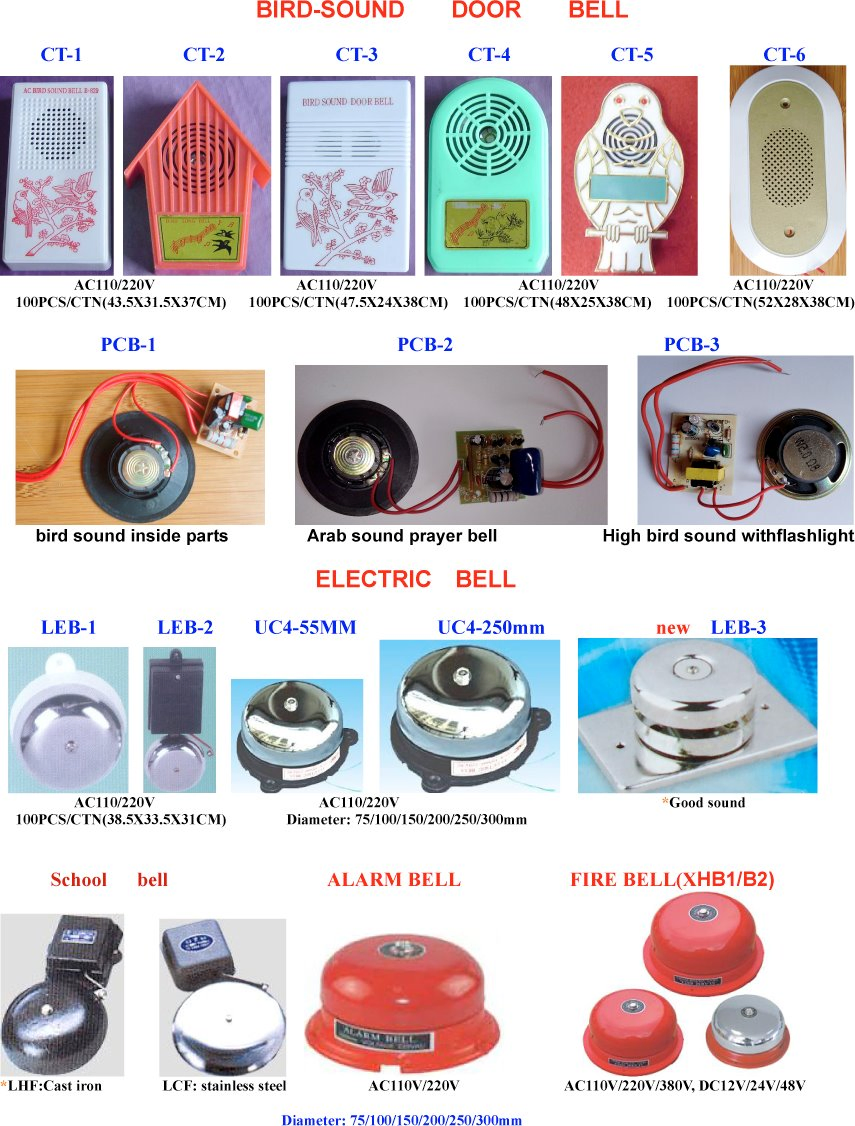 Electricl Doorbell Timbre Campana Con Placa Cromada UC-150mm