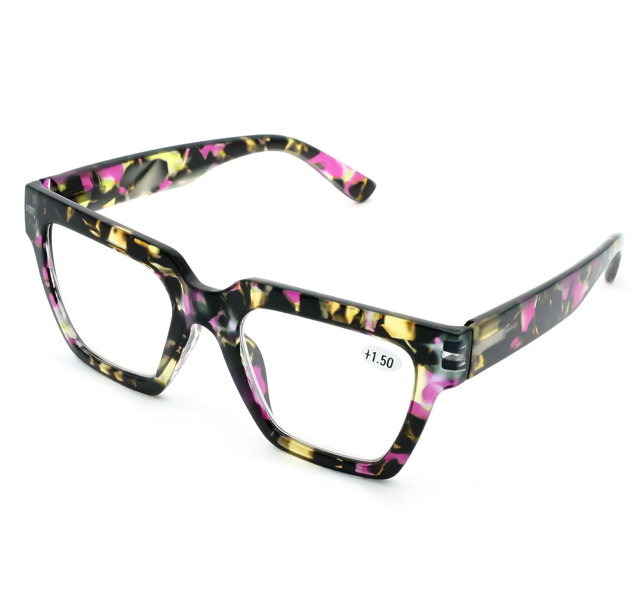 Fashionable Large Square Colorful Newest Blue Light Blocking Reading Glasses Eyewear
