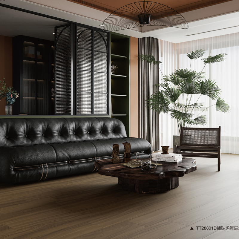 Wood Look Jla Netural Box and Wooden Pallet Black Tile Bathroom Floor Tiles