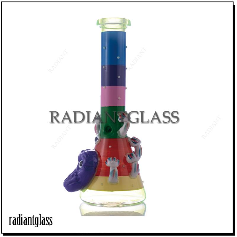 Wholesale Carton Cow Character Mix Color Glass Water Pipe Beaker Hookah Smoking Pipes