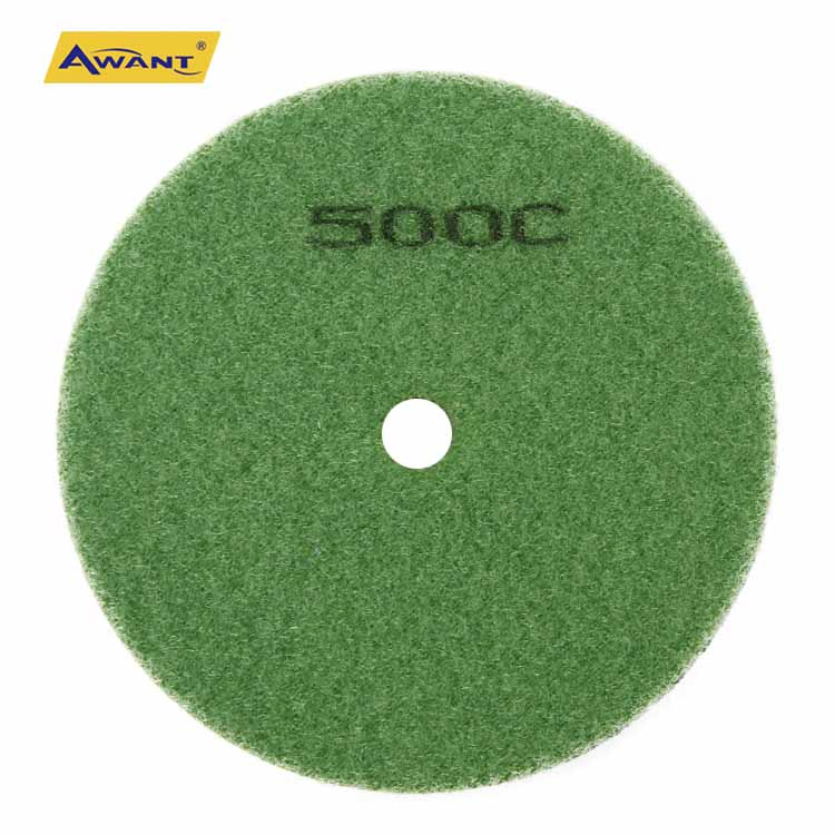4 Inch 500 Grit Green Non Woven Wheel for Stone Marble Granite