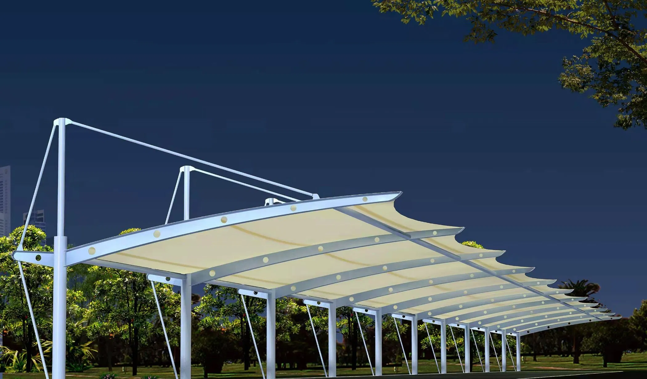 Big Stretch Tension Fabric Landscape Shed Architectural Membrane Structurelarge Fabric Structure