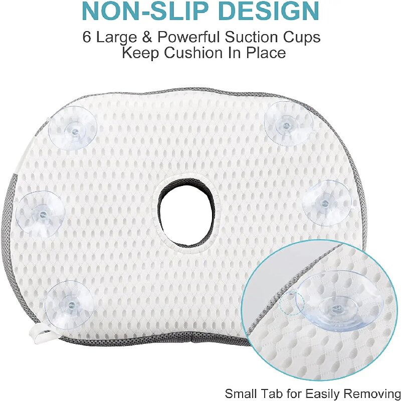 Quick Dry 3D Mesh Swimming Pool Pillow with Anti Skid Suction Cups Bathtub Pillow