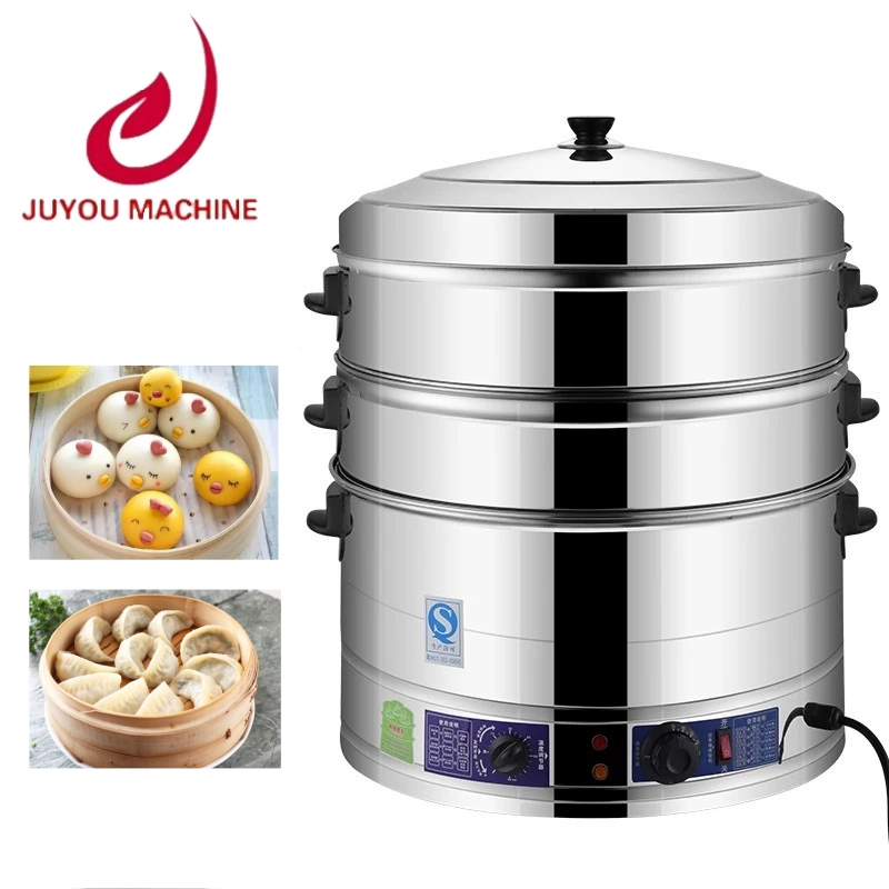 Electric Stainless Steel Momo Bao Pao Food Steamer Cooking Machine Bun Cooker Steamer