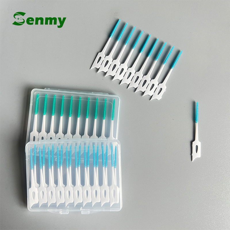 G109B Oral Cleaning Disposable Dental Silicone Rubber Interdental Brushes