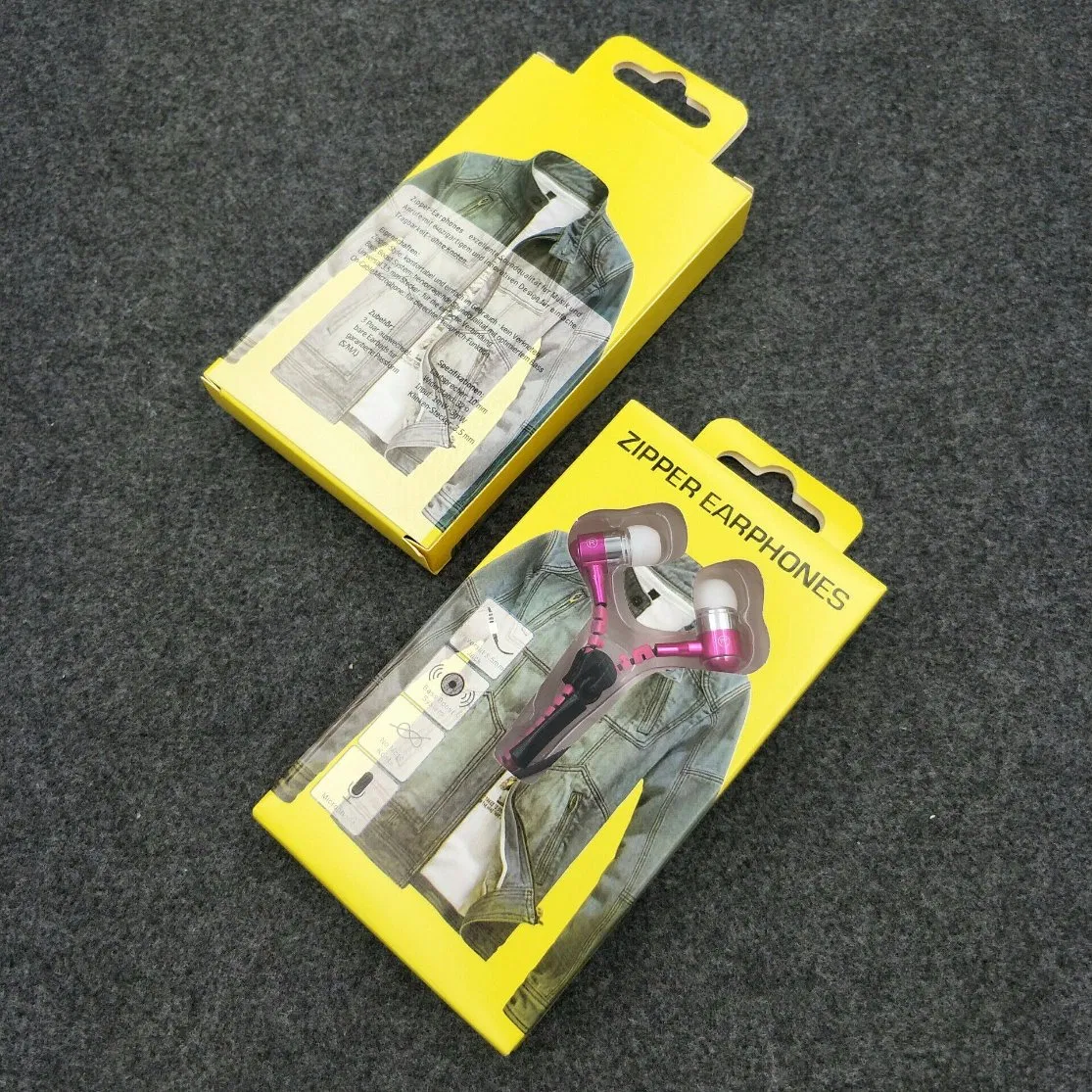 Hot Selling Zipper Earphones with Mic Microphone