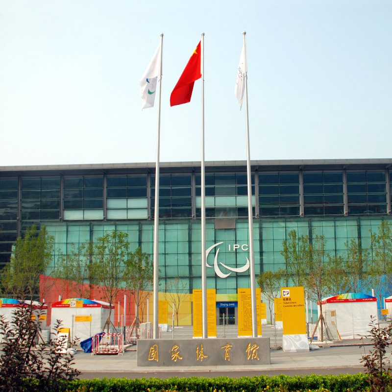 Electric Control Automatic Raising Flag Pole Stainless Steel / Aluminum Flagpole for Sport Games