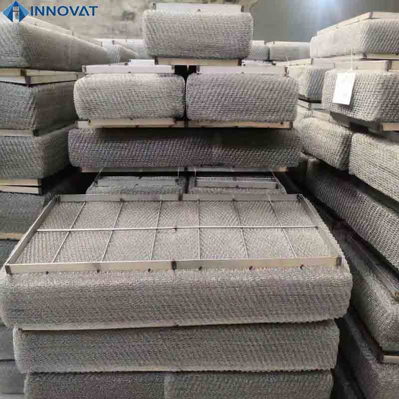High Efficiency Stainless Steel Demister Pad / Corrosion Resistant Mist Eliminators / Mesh Demister / Corrugated Packing Knitted Wire Mesh Demister Pad