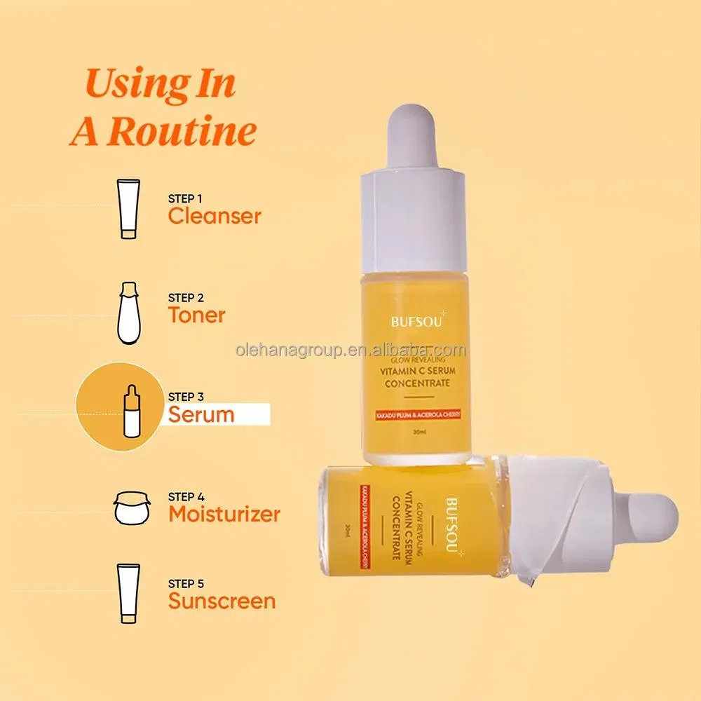 Wholesale Advanced Moisturizer Anti Aging Facial Serum Hyaluronic Acid Essence 30ml Vitamin C Face Serum for Glowing Skin