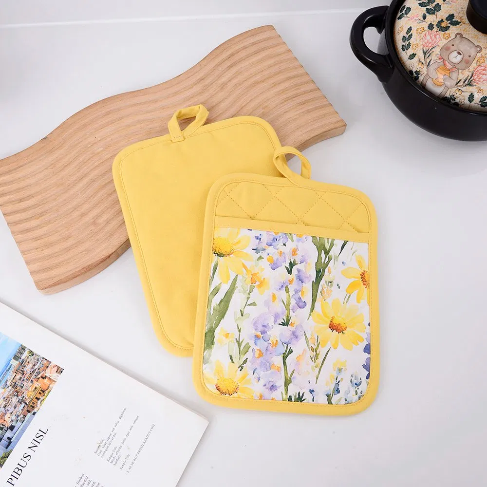 Hot Selling Yellow Flower Classic Design Kitchen Cotton Pot Holder