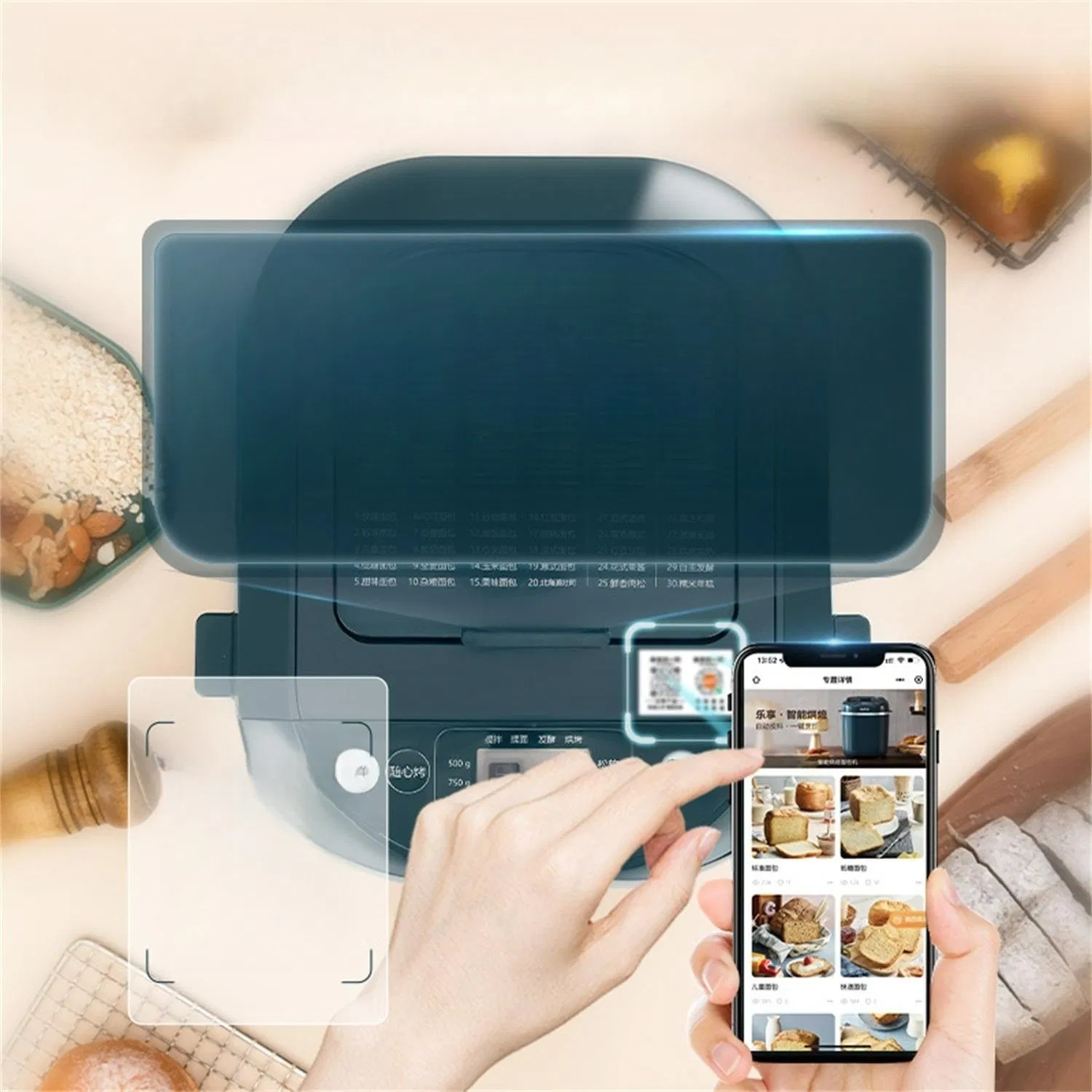 Multi-Functional Breakfast Small Kneading Dough Fermentation Intelligent Bread Machine Maker