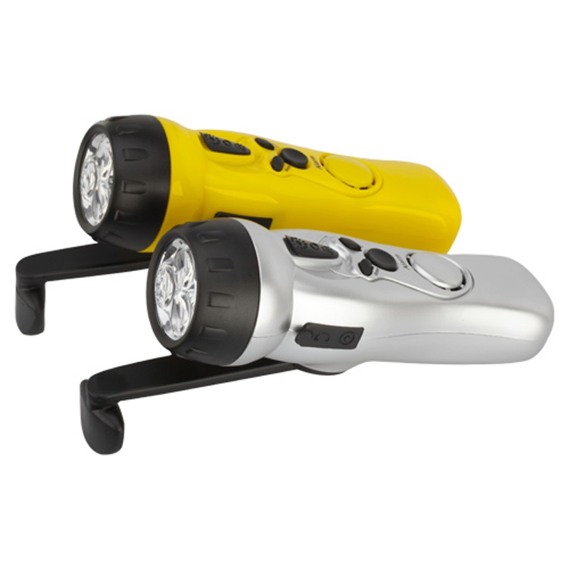 Радио FM с динамо-заводом и фонариком