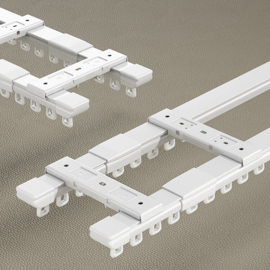 Home Convenient Riel De Cortina Motorized Extensible Telescopic Aluminum Curtain Track Rod