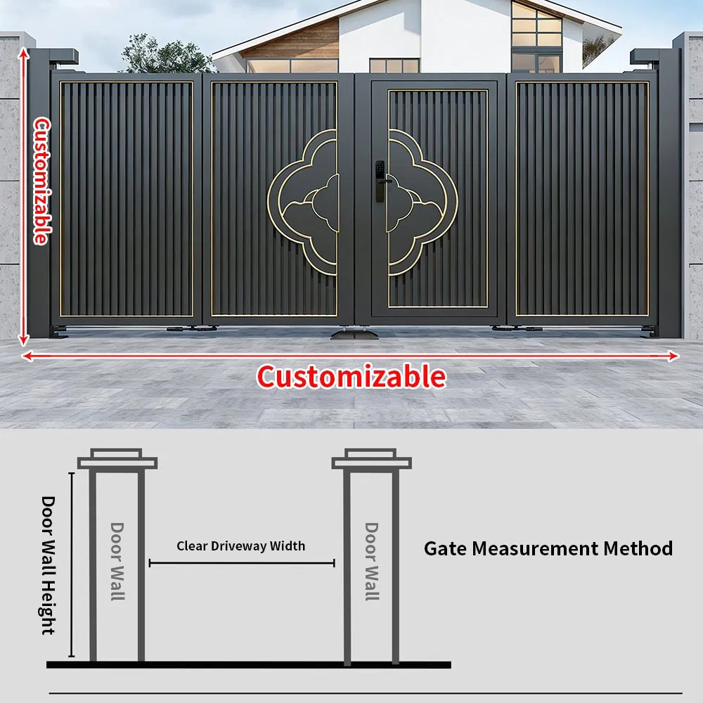 Turning Gate 90° Right-Angle Corner Automatic Sliding Gate for Courtyard Entrance