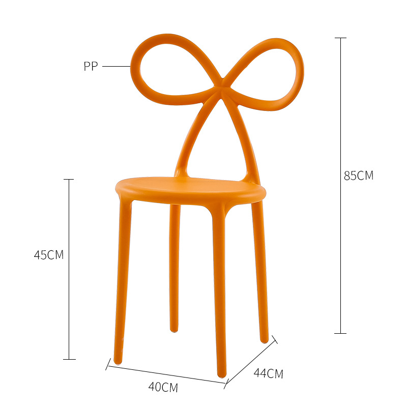 Nordic Bow Chair Creative and Unique Household Dining Chair with a Cosmetic Backrest