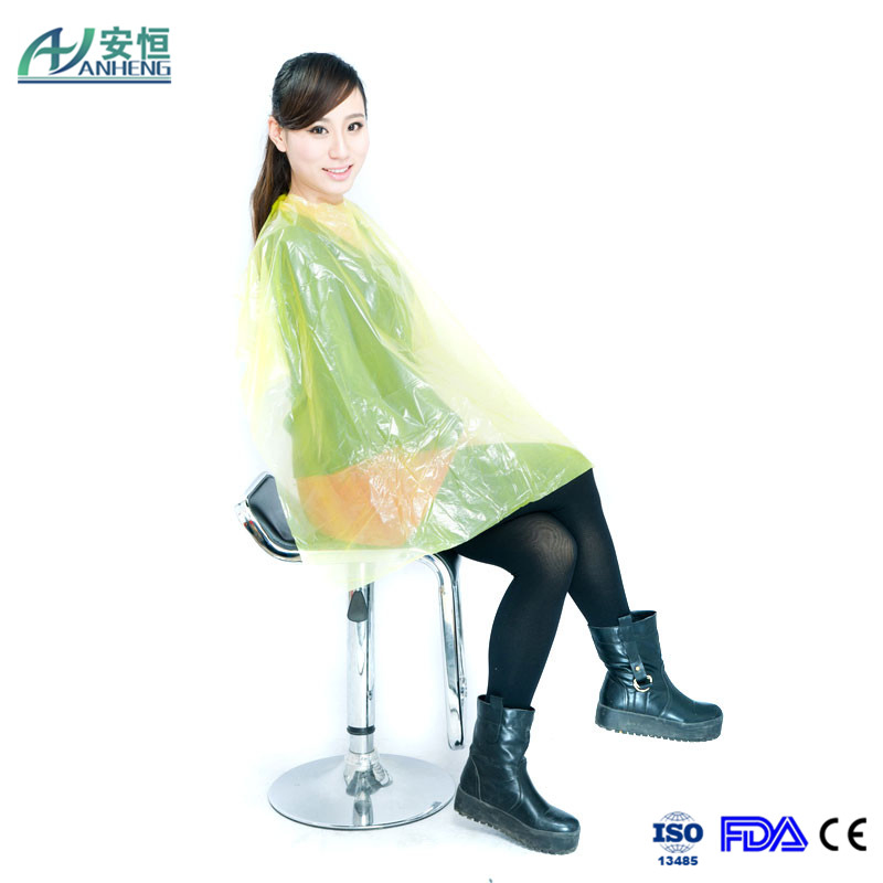 Smooth Surface Poly Cape PE Barber Cape Waterproof Barber Cape