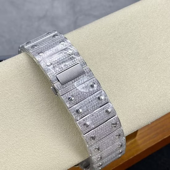 Moissanite Super Clone Diamond High Quality Automatic Mechanical Watches Iced out Vvs Replaceable Silicone Man Moissanite Watch