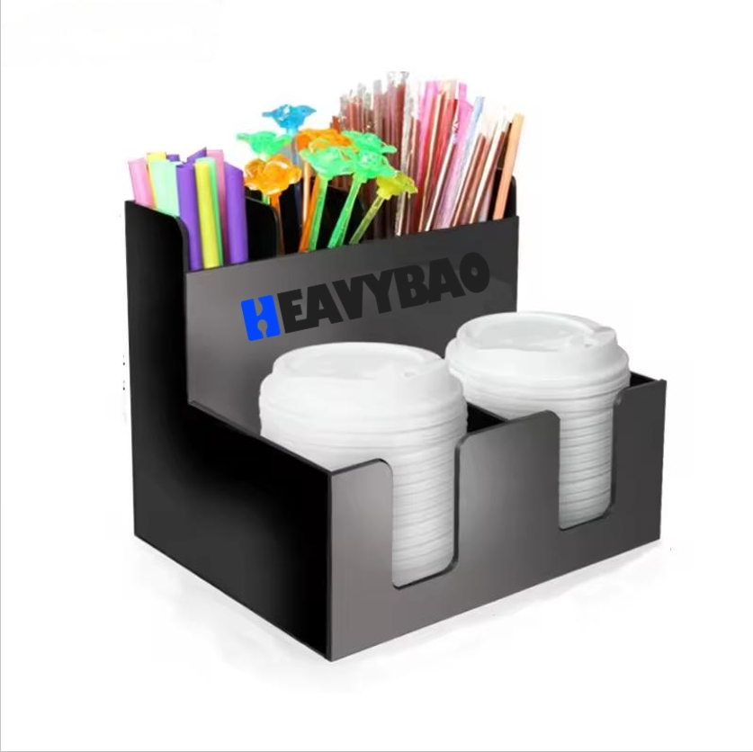 Heavybao Wholesale Coffee Cup Holder Mug Display Rack Paper Acrylic Plastic Cup Dispenser