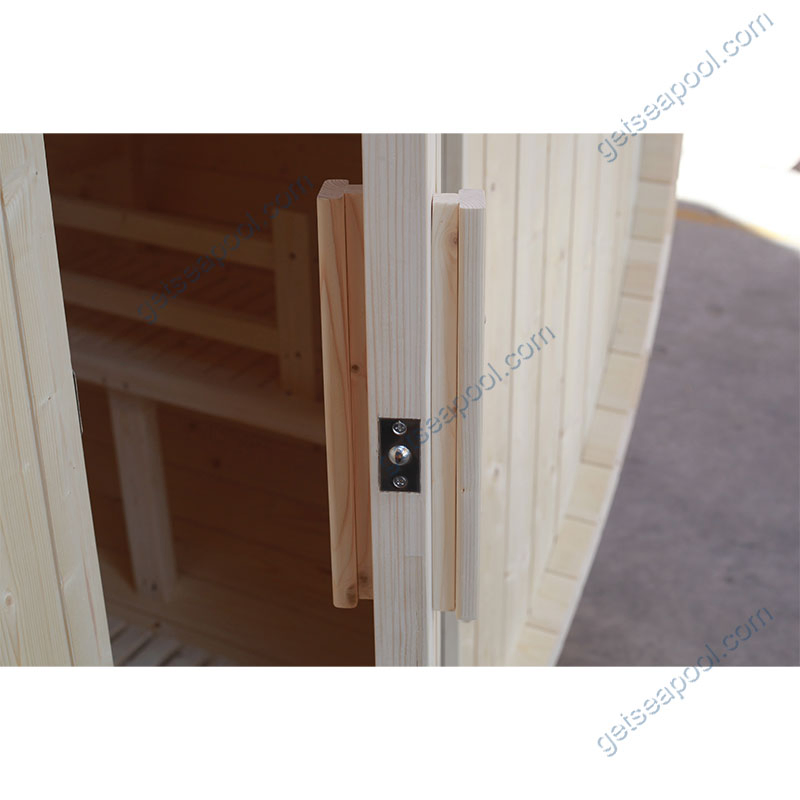 Бочкообразная сауна из хемлока и кедра для улицы