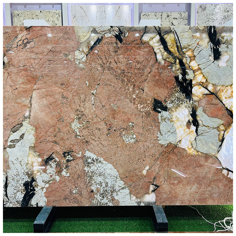 Indian Rose Pink Patagonia Quartzite Backlit Slabs for Tiles and Countertops