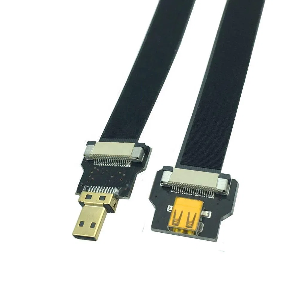 Ультратонкий гибкий микро-HDMI кабель с угловым адаптером 90°