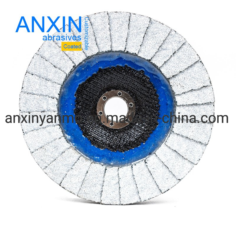 125*22mm Large Blade Flaps White Coating Ceramic Flap Disc with Fiberglassing Backing for Polishing and Grinding Metal