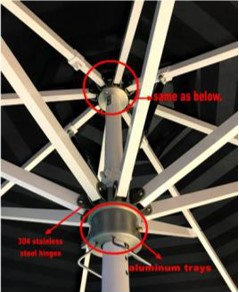 Luxury Configuration Single Top Hydraulic Center Pole Umbrella