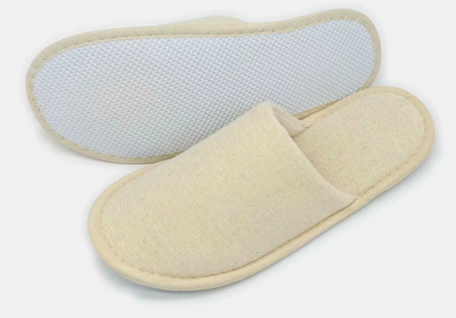 New Eco-Friendly Hotel Slippers Manufacturer Linen SPA Slippers Sustainable Biodegradable Eco-Friendly Slippers for Hotels Luxury Hotel Linen Towel Velvet