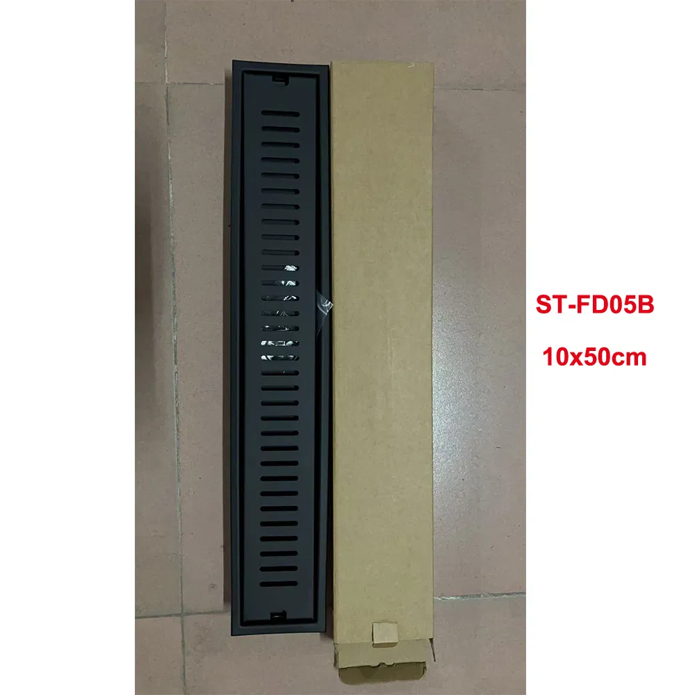 Длинный душевой трап 10x50 см из нержавеющей стали 201 SUS304