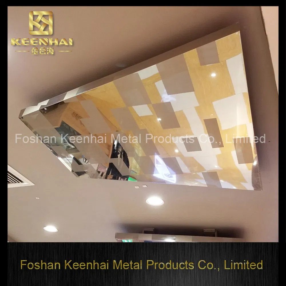 Exquisite Interior False Ceiling Design Stainless Steel 201 304 316 316L Stainless Steel Plates Decorative Suspended Ceiling (KH-MC-M4)