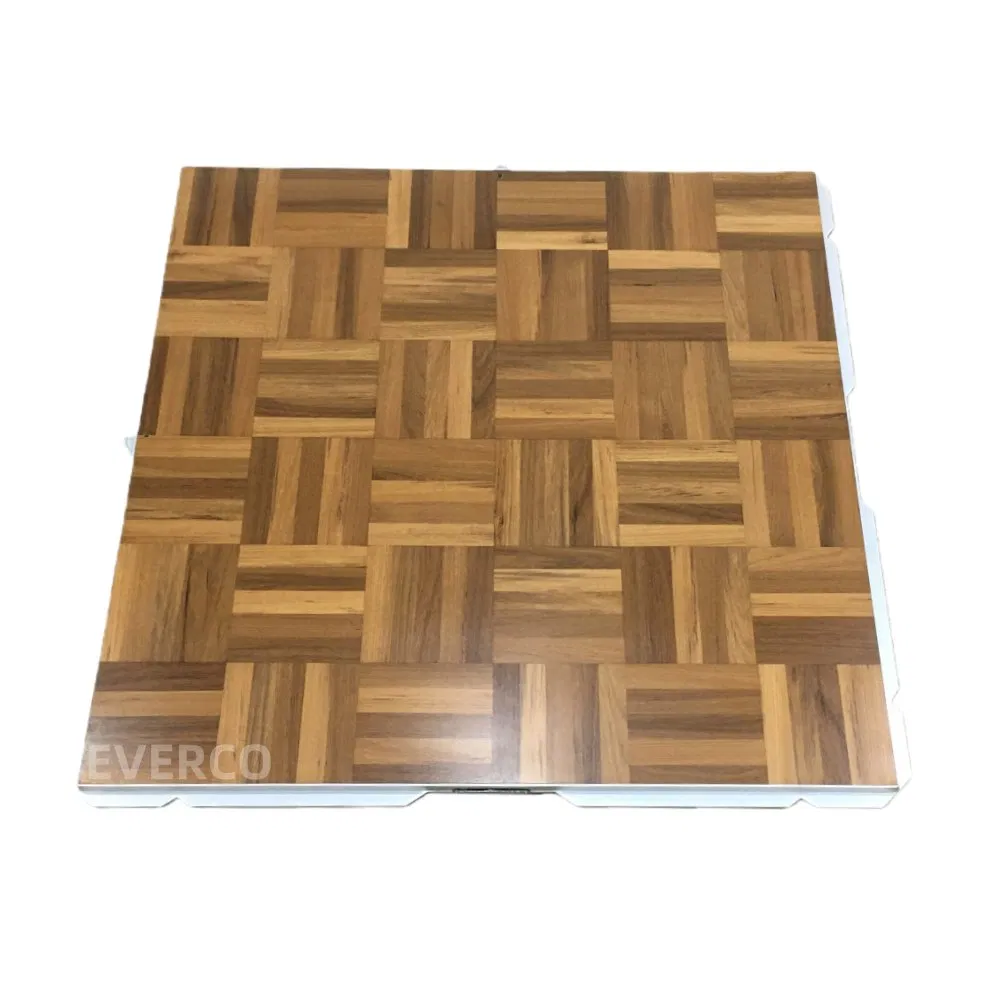 Anti-Slip Matte Plywood Teak Wooden Portable Dance Floor with Cam-Lock Interlocking System for Wedding Events