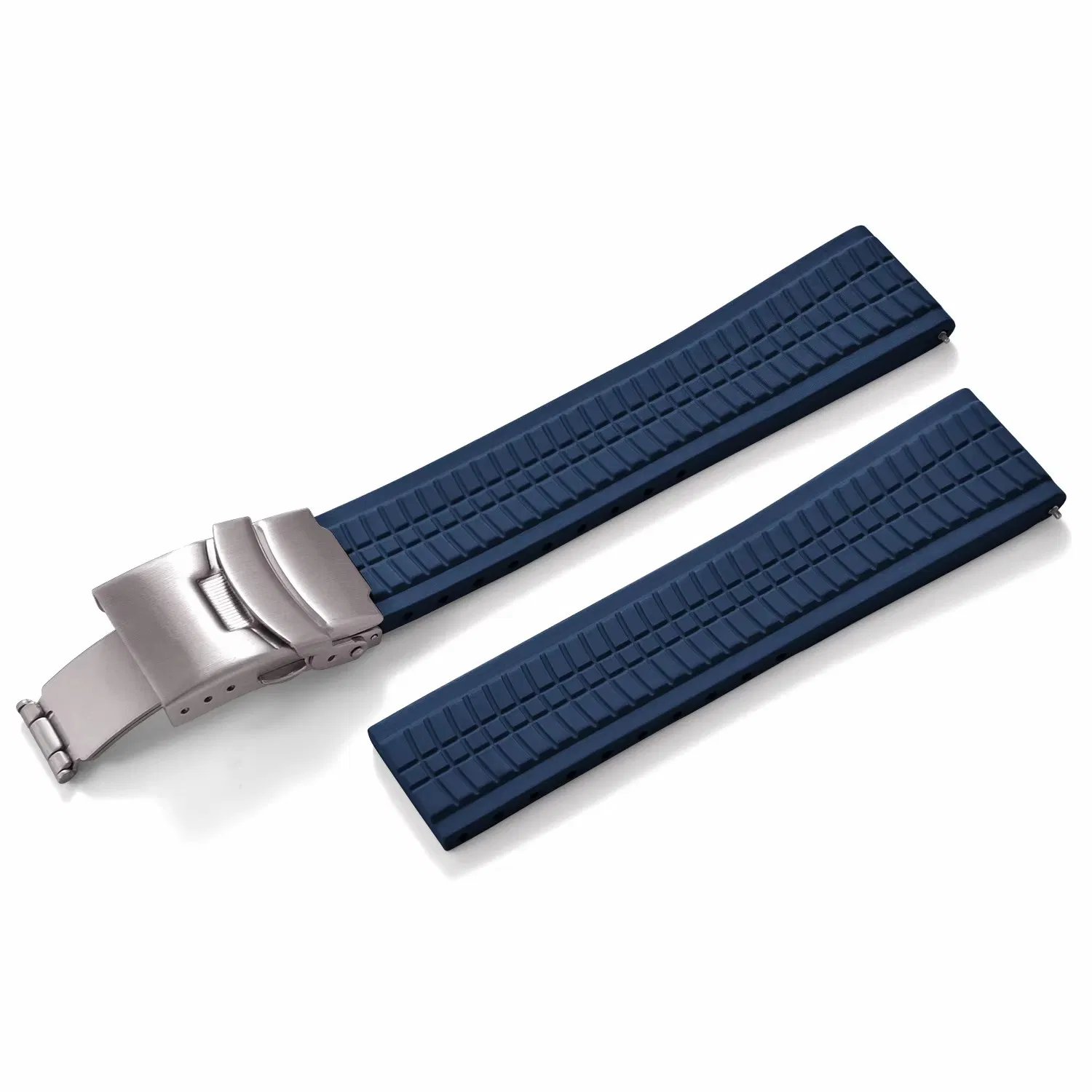 Embossed Pattern Quick Release FKM Rubber Watch Strap/Band
