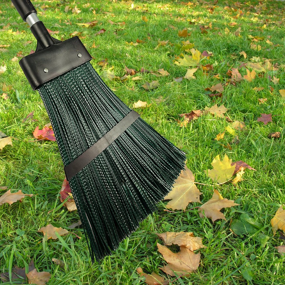 Outdoor Retractable Large Leaf Besom Hard-Bristled Broom Cleaning Tools for Courtyard