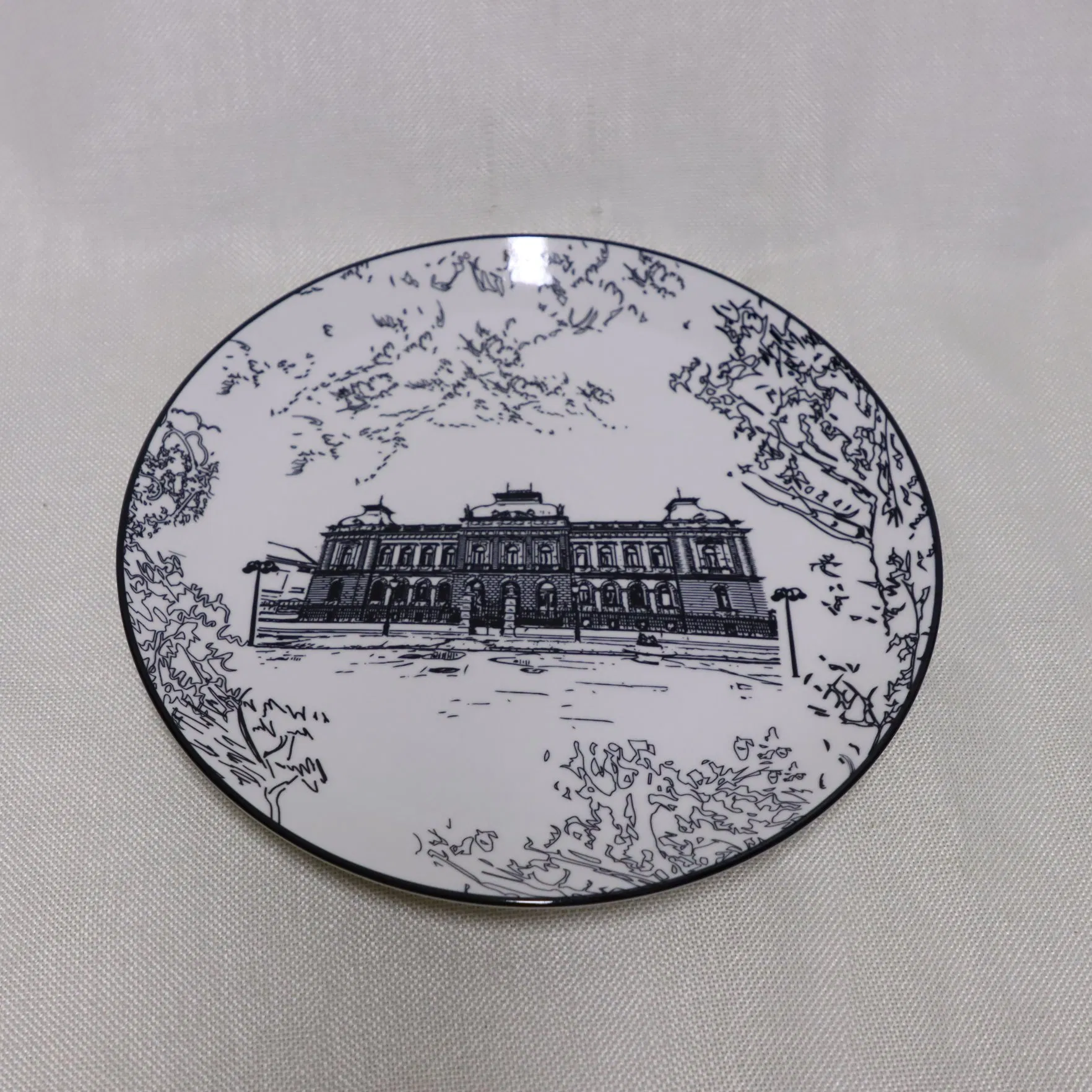 18PCS Porcelain Dinnerware, Cearmic Tableware Pad Print City Landmark Dinnet Plates Set-Serbia