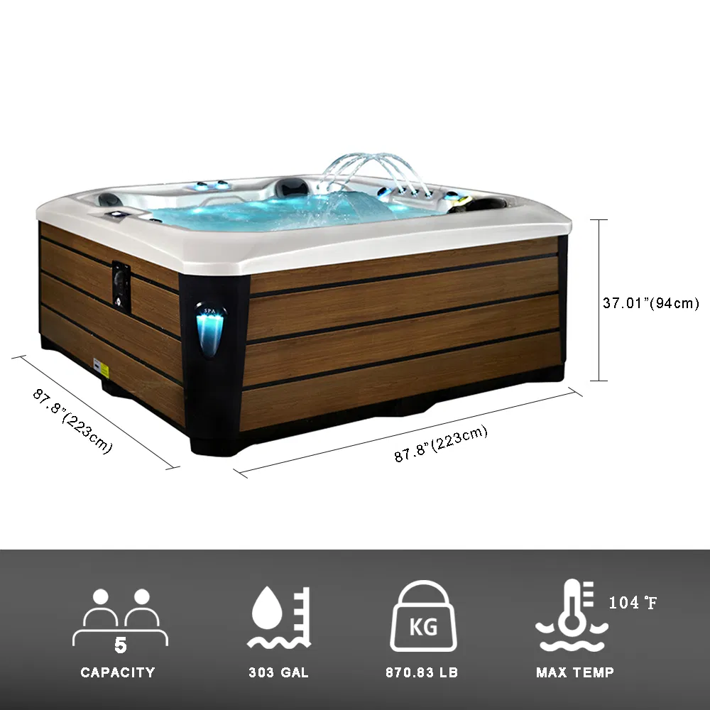 Sunrans Hot Sale Luxury Outdoor 5 Person Hottub Whirlpool SPA Bathtub Balboa Hot Tub