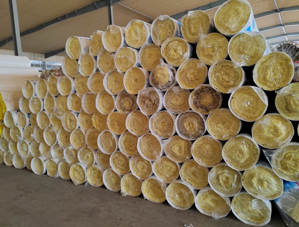 Thermal Resistant Mineral Heat Insulation Acrylic Yellow Building Material Cotton with Aluminum Foil Fiberglass Roll Glass Wool Blanket for Sound Absorption