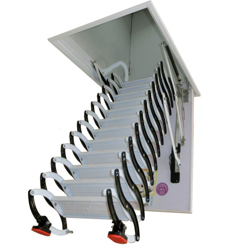 Telescopic Retractable Loft Ladder Concealed Foldable Easy Store Step Ladder Attic Ladder